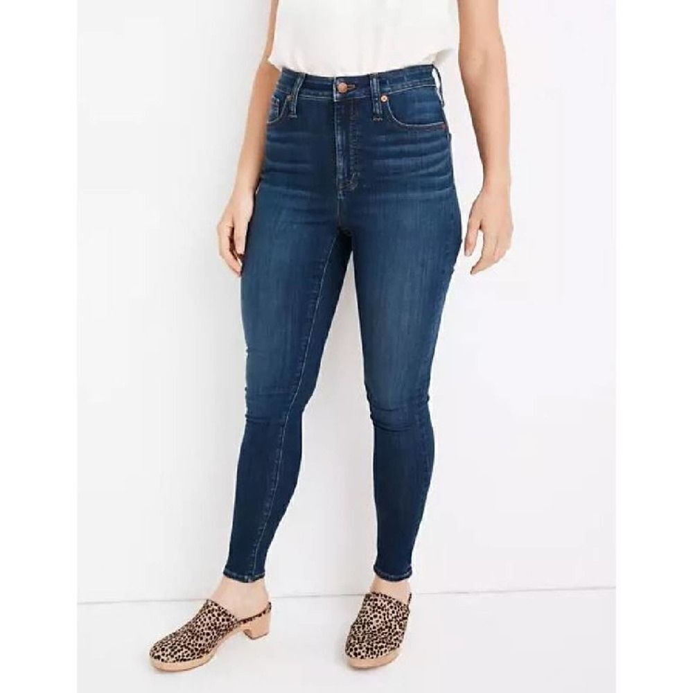 Madewell Curvy High Rise Skinny Jeans Dark Wash Blue Size 25 P Stretch Denim